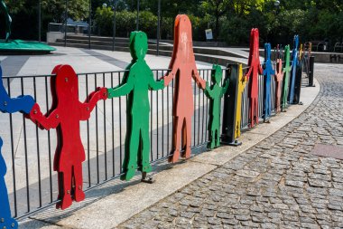 Figures on a children's playground in Germany clipart