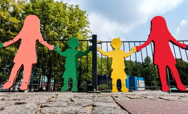 Figures on a children's playground in Germany clipart