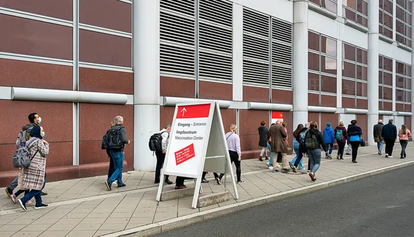 Corona Vaccinationsstation Och Testcenter Frankfurt Hessen Tyskland — Stockfoto