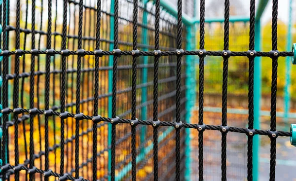 Football Pitch Fenced Modern Fence Children Young People Residential Area — Stock Photo, Image