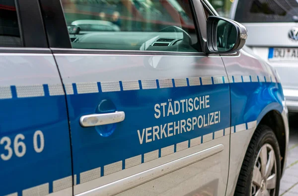 Vehículo Policía Tránsito Municipal Fráncfort Del Meno Hesse Alemania —  Fotos de Stock