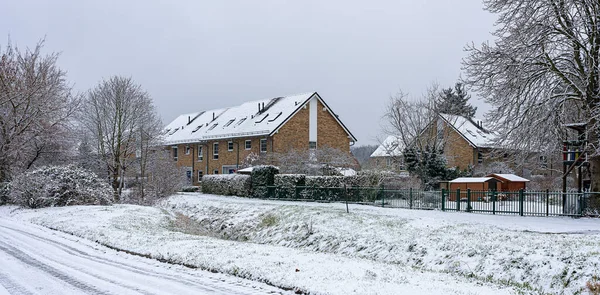 Rues Places Enneigées Hivernales Dans Capitale Berlin — Photo