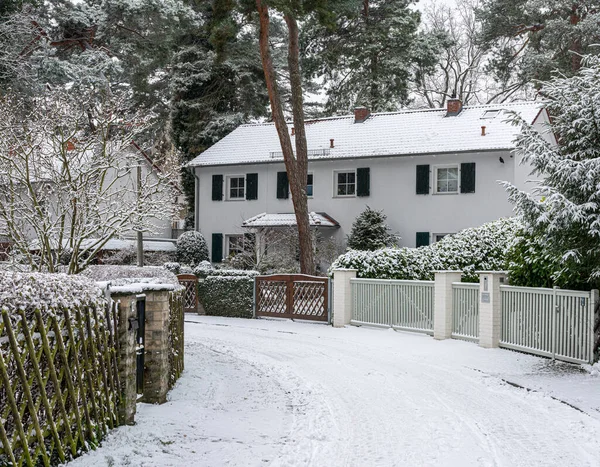 Winterse Besneeuwde Straten Pleinen Hoofdstad Berlijn — Stockfoto