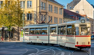 Eski Potsdam, Brandenburg, Almanya 'daki tarihi tramvay