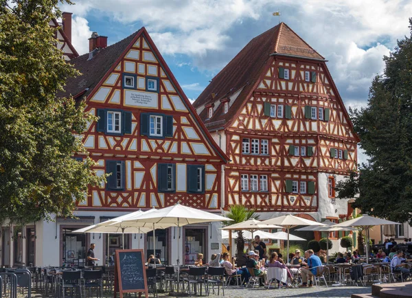 Maison Colombages Dans Vieille Ville Ladenburg Hesse Allemagne — Photo