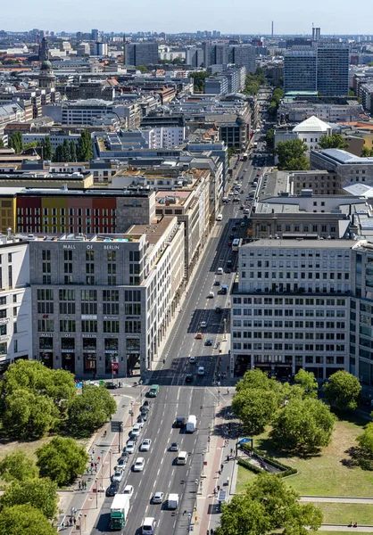 Widok Potsdamer Platz Leipziger Strasse Centrum Handlowego Berlinie — Zdjęcie stockowe