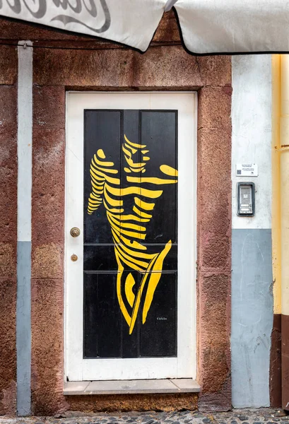 Gatukonst Den Berömda Rua Santa Maria Funchal Madeira Portugal — Stockfoto