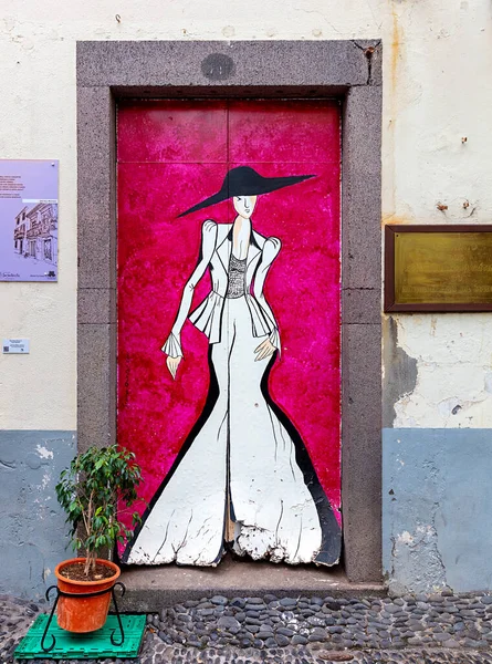 Street Art Famous Rua Santa Maria Funchal Madeira Portugal — 图库照片