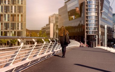 Berlin hükümet bölgesinde turistler ve manzaralar