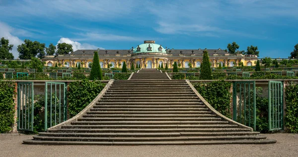 Historical Architecture Sculptures Sanssouci Palace Park Potsdam Brandenburg Germany — Fotografie, imagine de stoc