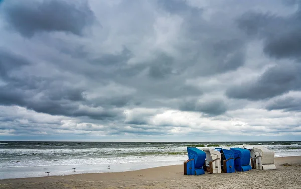 Autumn Weather Beach Baltic Sea Midzyzdroje Poland — Stockfoto