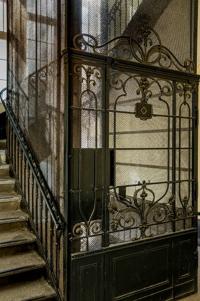 Decorated Door Historic Elevator Old Factory Berlin Germany — стоковое фото