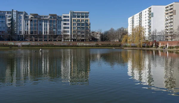 Novos Edifícios Torno Engelbecken Michaelkirchplatz Berlim Mitte Alemanha — Fotografia de Stock