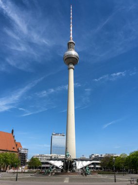 the tv tower in berlin at alexanderplatz