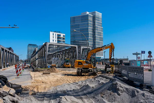 Large Construction Site Berseequartier Hafencity Hamburg Germany — Stock Photo, Image