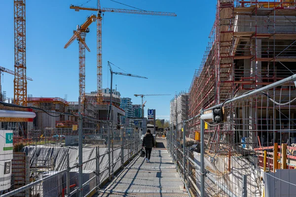 Μεγάλο Εργοτάξιο Στο Berseequartier Hafencity Αμβούργο Γερμανία — Φωτογραφία Αρχείου