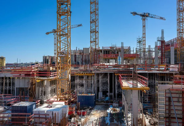 Large Construction Site Berseequartier Hafencity Hamburg Germany — Stock Photo, Image