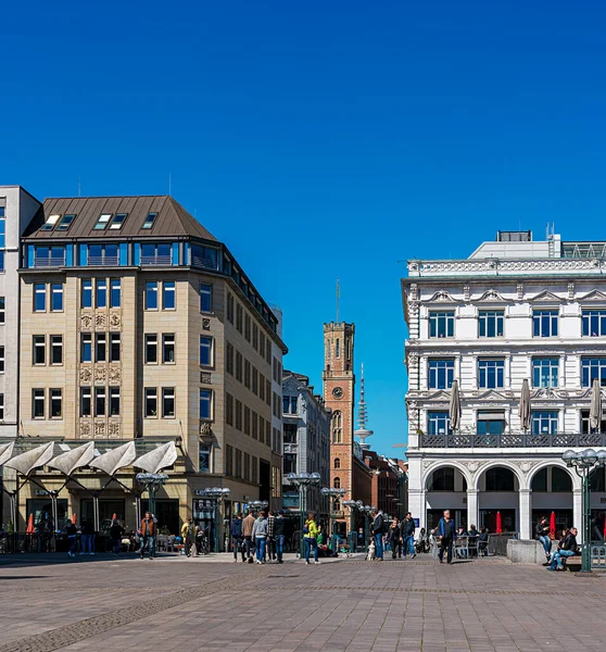 Rathausmarkt Und Poststraße Hamburg — Stockfoto