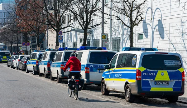 Veículos Emergência Polícia Berlim Alemanha — Fotografia de Stock