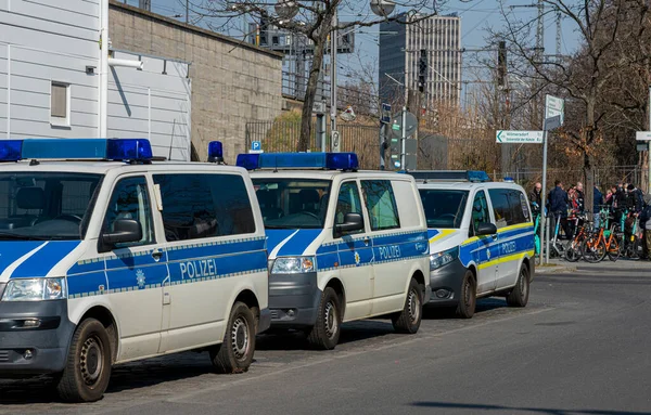 Vehículos Emergencia Policía Berlín Alemania —  Fotos de Stock