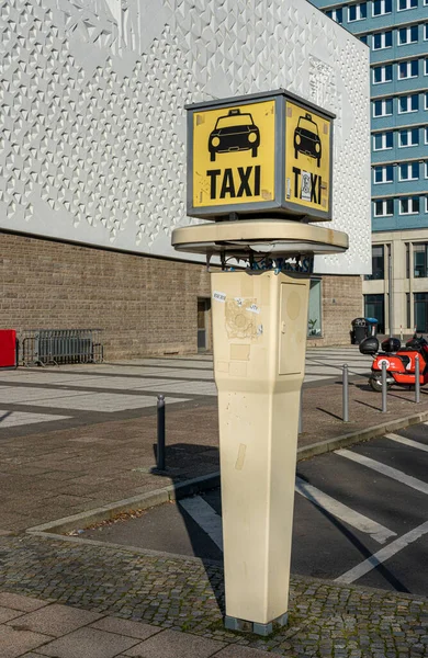 Old Call Post Taxi Karl Marx Allee Berlin Germany —  Fotos de Stock