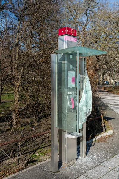 Våldsamt Riven Telekom Hot Spot Karl Marx Allee Berlin Tyskland — Stockfoto