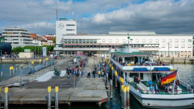Denizcilik, şehirler ve limanlar Constance Gölü, Baden-Wrttemberg, Almanya,