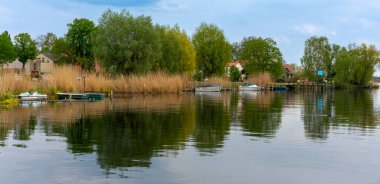 Werder 'deki manzara Havel, Brandenburg, Almanya