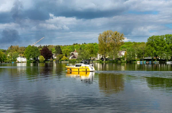 Pequeños Embarcaderos Atletas Recreo Casas Havel Entre Berlín Brandeburgo Alemania — Foto de Stock