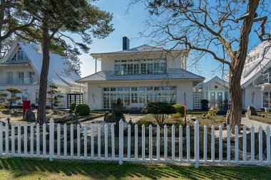 Villas and holiday homes at Timmendorfer Strand in summer, Schleswig-Holstein, Germany
