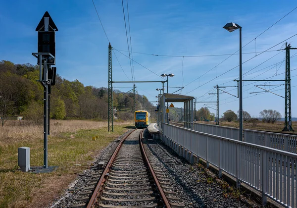 Train Station Platform Regional Train Lietzow Island Rgen Germany — 图库照片