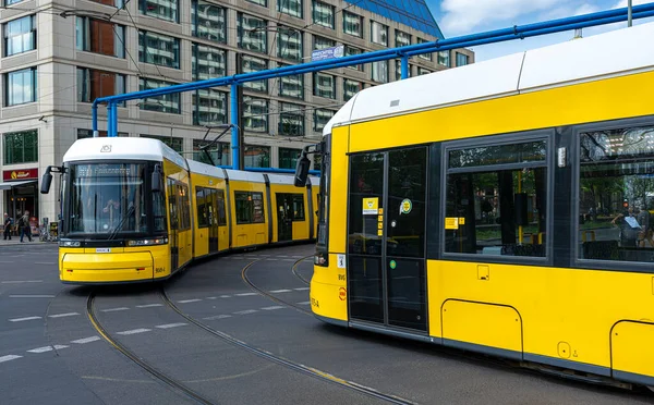 Tram Buses Berlin Street Traffic Berlin Center Germany — Foto de Stock