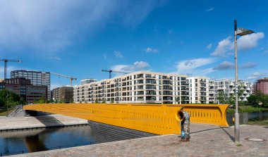 Golda Meir Steg at the Landwehr Canal, Europacity, Berlin, Germany