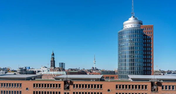 View Elbphilharmonie Columbiahaus Michel Sandtorhafen Hafencity Hamburg Germany — Stockfoto
