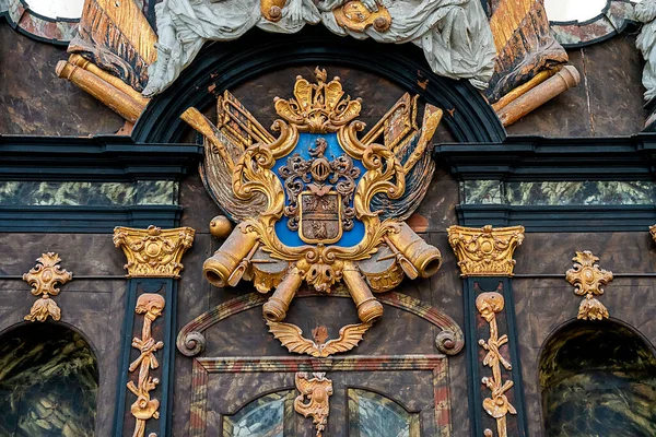 Interior design and religious symbols, Saint Marien Evangelical Parish Church, Stralsund, Mecklenburg-West Pomerania, Germany