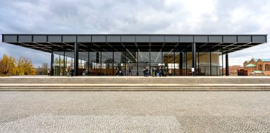 the facade of the renovated Neue Nationalgalerie, Berlin, Germany