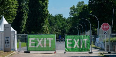 Exit at a site fence, Berlin, Germany