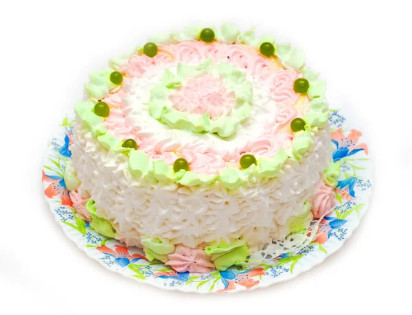 Ciasto owocowe na białym tle — Zdjęcie stockowe
