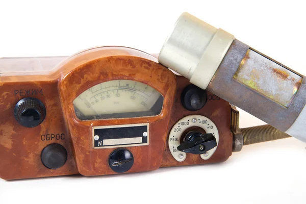 Isolated on white old geiger counter. — Stock Photo, Image