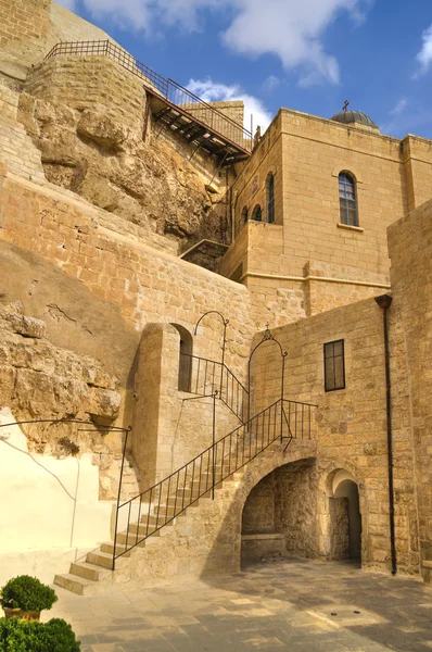 La Gran Lavra de Santa Sabás la Santificada, conocida en árabe como —  Fotos de Stock