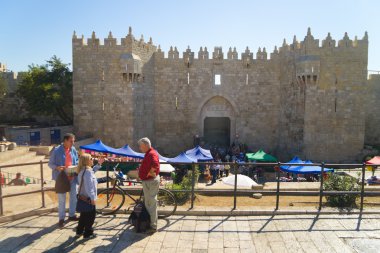 Jerusalem, İsrail - 2:damascus kapıdır ana entranc Kasım
