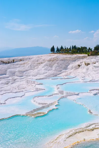 Travertines v pamukkale, Turecko — Stock fotografie