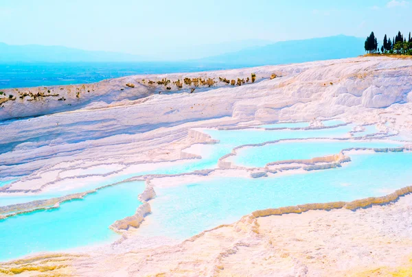 Travertinen in Pamukkale, Türkei — Stockfoto