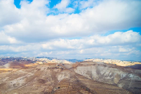 Вид Иерусалима из Иудейской пустыни — стоковое фото