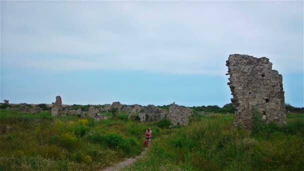 Ruinas de la ciudad antigua — Vídeo de stock