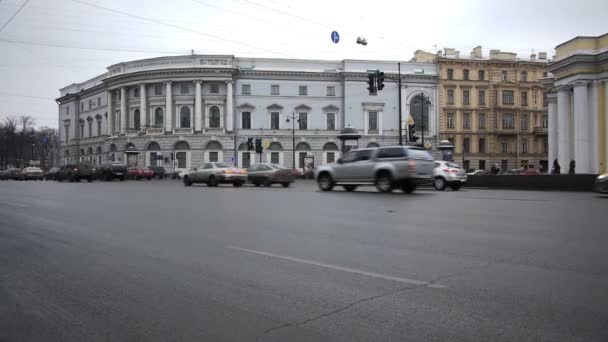 Nevskij Prospettive del traffico — Video Stock