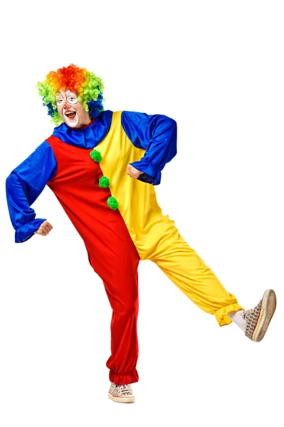 Portret van een clown over Wit — Stockfoto