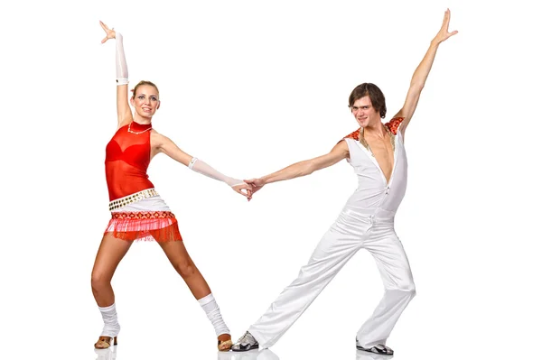 Latino dancers in action. Isolated — Stock Photo, Image