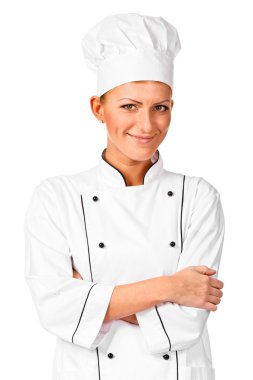 neşeli Şef raslantı kollarını çapraz poz