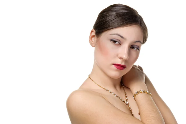 Femeie frumoasă cu bijuterii — Fotografie, imagine de stoc
